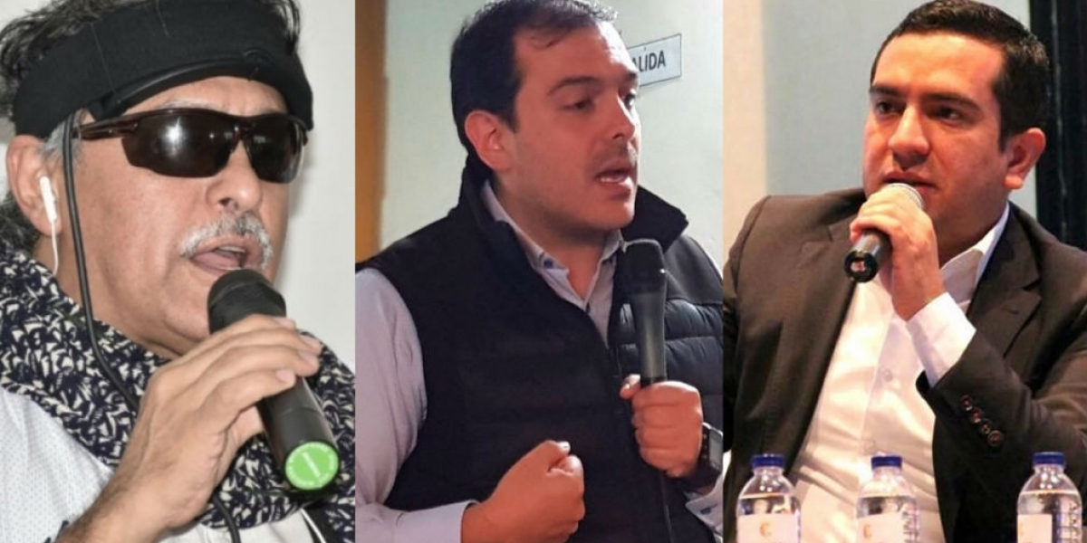 Archivo. Jesús Santrich y los Representantes, Santiago Valencia y Edward Rodríguez.
