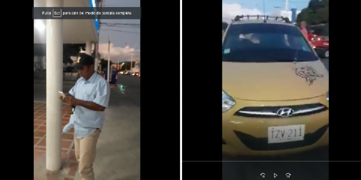 El conductor (izq) fue quien agredió al pasajero tras cancelarle la carrera.