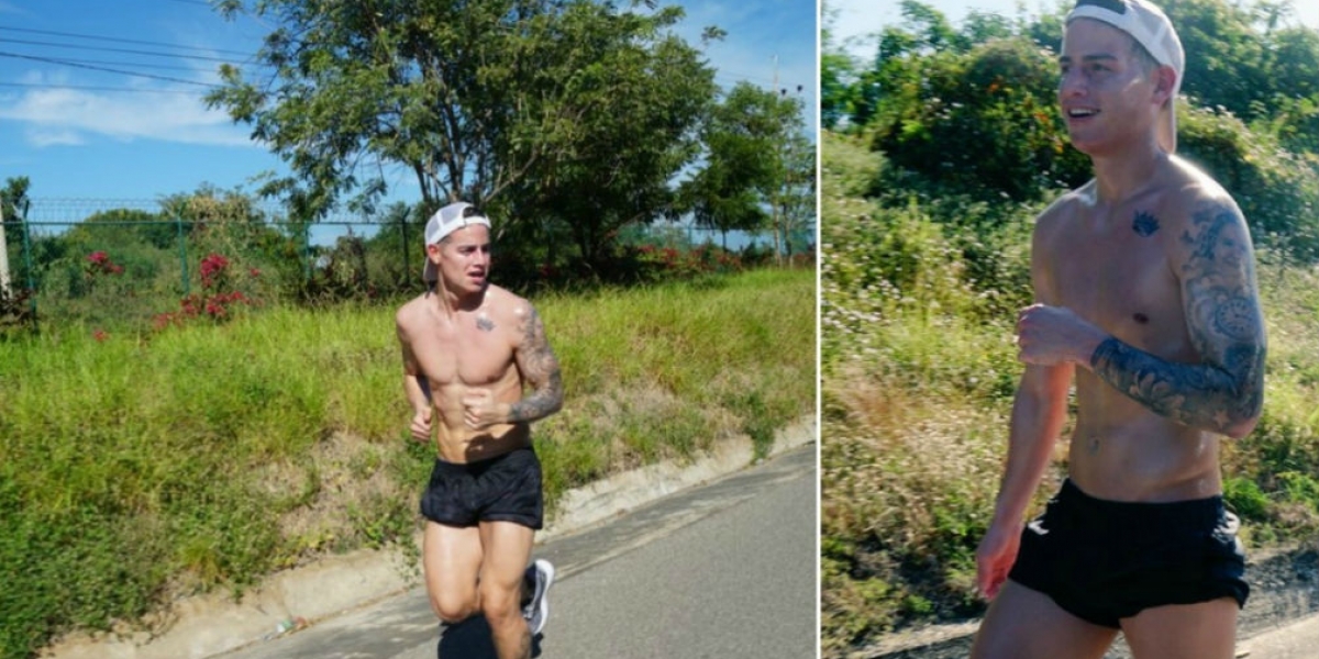 James Rodríguez entrenando en Santa Marta.