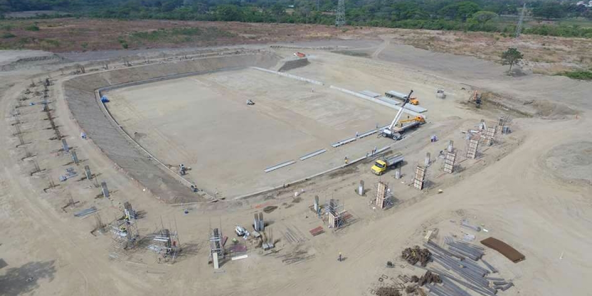 Alcaldía Santa Marta Panorámica del nuevo estadio de la construcción del nuevo estadio de fútbol.
