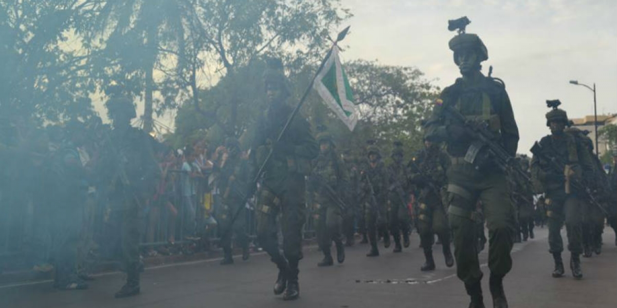 Desfile Militar de Santa Marta realizado el 20 de julio de 2016.