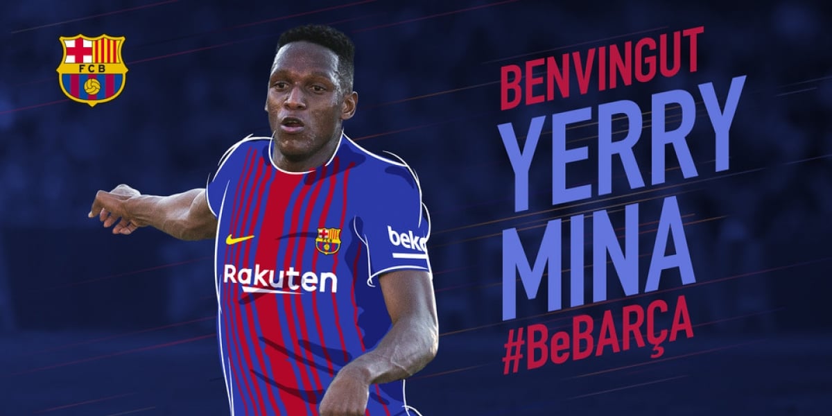 F.C. Barcelona Yerry Mina, nuevo jugador del Barcelona.