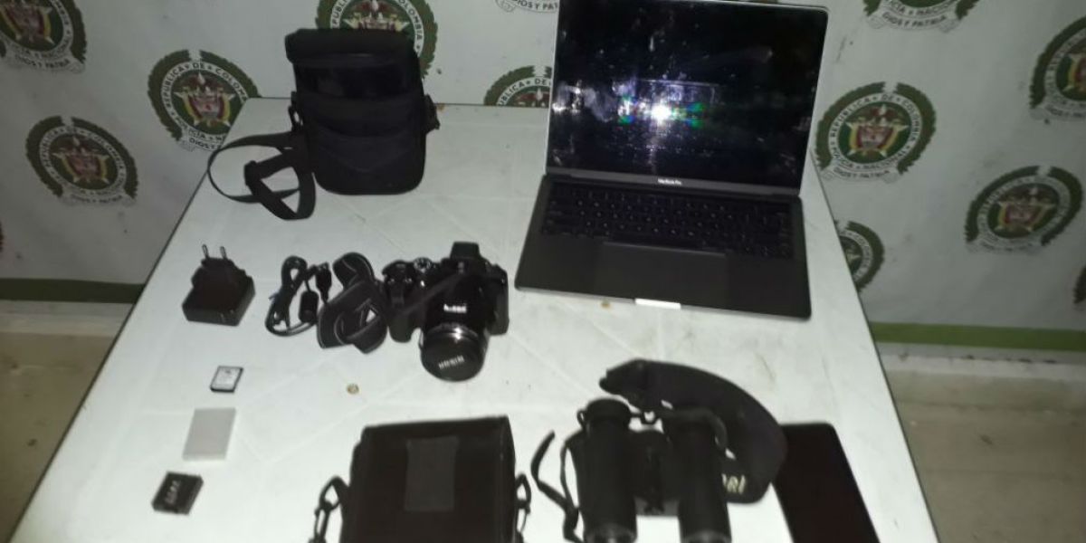 Policía Elementos recuperados en el Parque Tayrona.