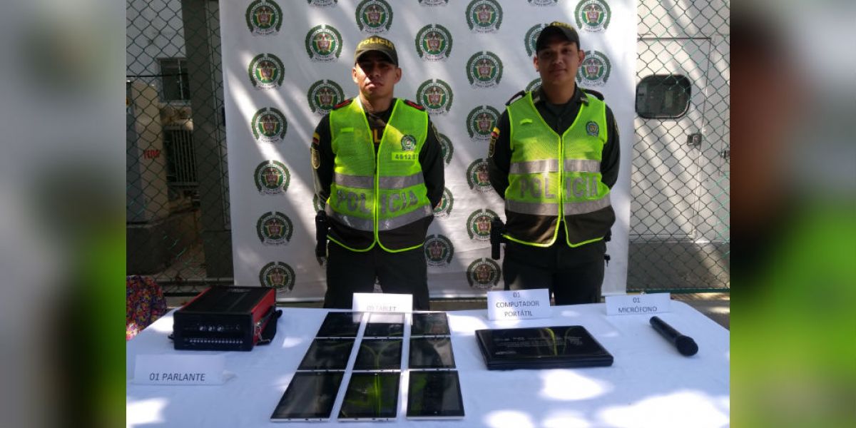 Policía Metropolitana de Santa Marta Elementos recuperados por la Policía.