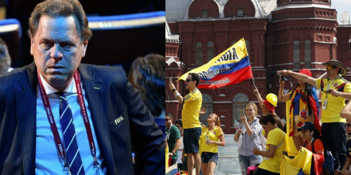 pulzo y zona cero Ramón Jessurum presidente de la Fedefútbol-Hinchas de Colombia en Rusia.