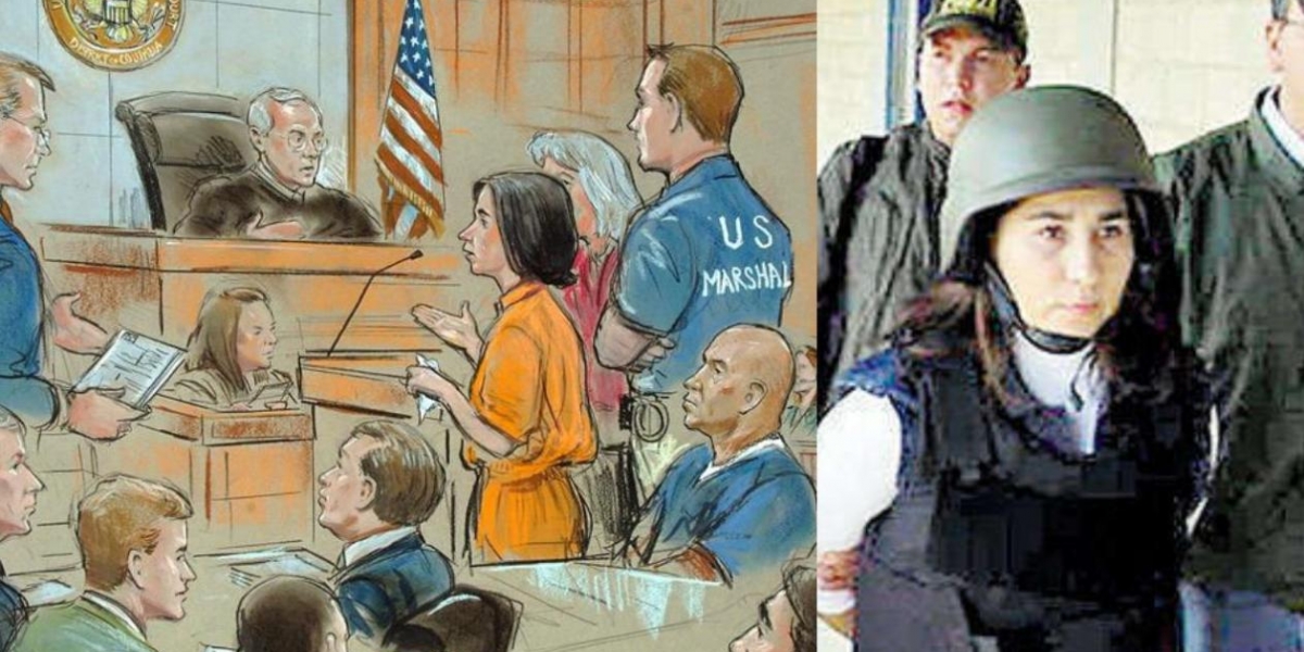  Imagen de archivo de la ilustración del juicio por tráfico de drogas celebrado en Washington, el pasado 2 de julio de 2007, contra la guerrillera colombiana Anayibe Rojas Valderrama, alias "Sonia". 