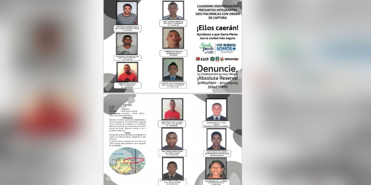 Los miembros de 'Los Pachenca' que buscan las autoridades.