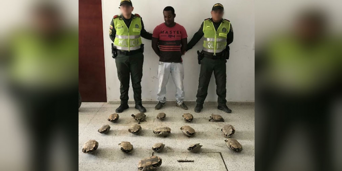 Policía Alexander Ruíz Herrera, capturado en Zona Bananera.