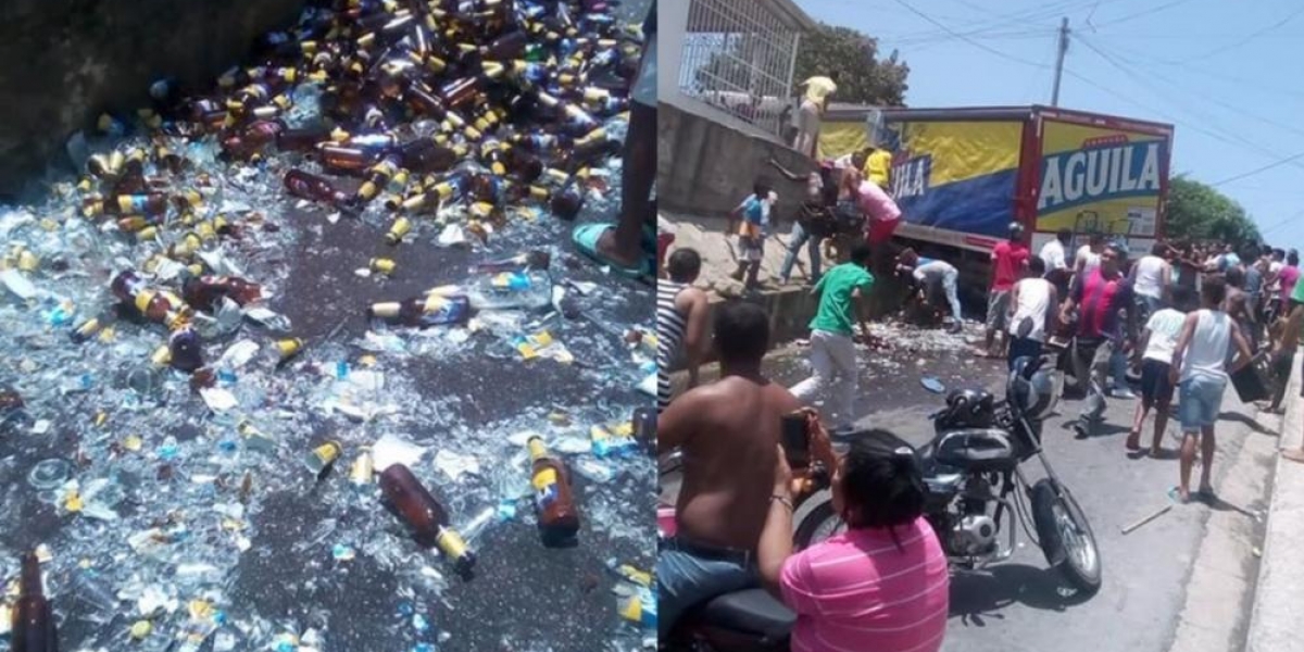 Zona Cero Camión de carga se volteó