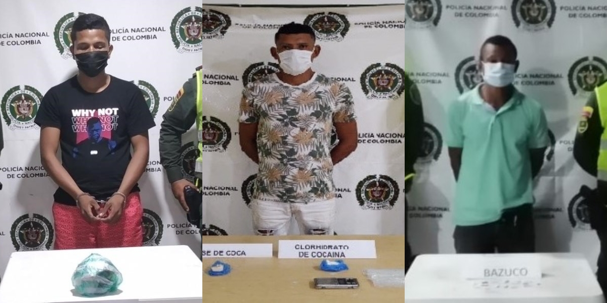 Los tres capturados quedaron a orden de la Fiscalía por el delito de tráfico, fabricación o porte de estupefacientes. 