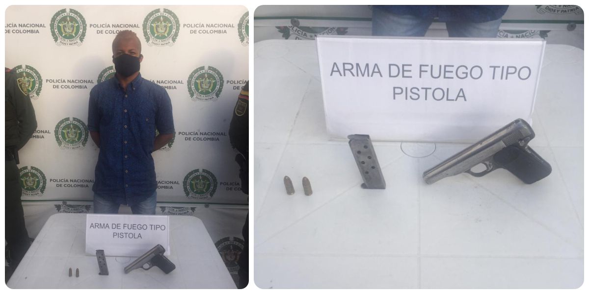 Momento en que es presentado la persona armada.