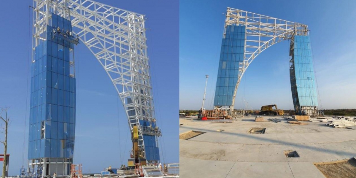 Christian Daest Así marcha la construcción del monumento Aleta de Tiburón, en homenaje a Junior.