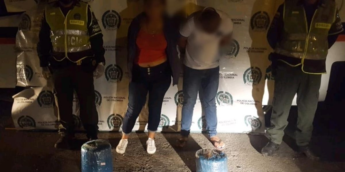 Policía Metropolitana Los capturados fueron identicados como Jaime Luis González Pereira y Tatiana María Ceballos Argel.