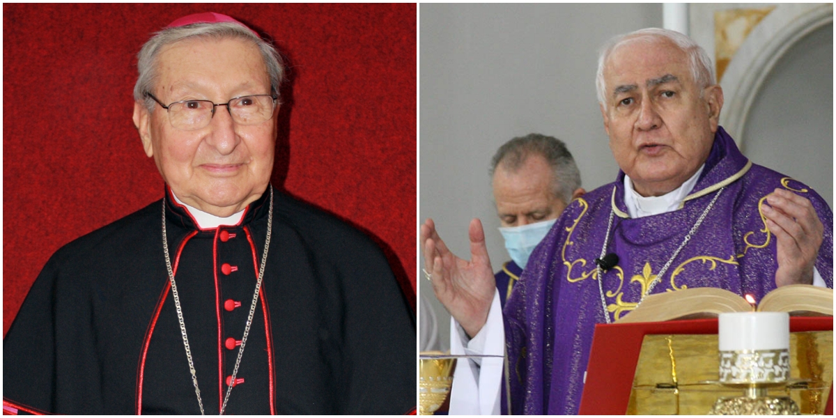 El obispo emérito de Santa Marta Ugo Puccini Banfi y Monseñor Luis Adriano Piedrahita. cortesía