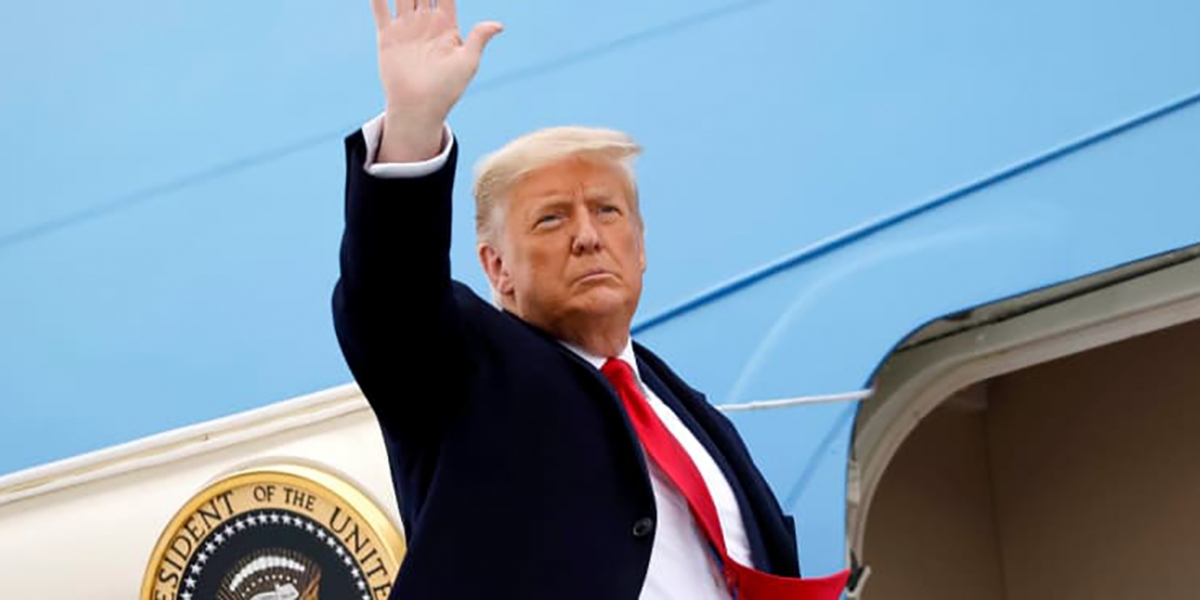 El presidente Trump dio su último discurso antes de salir hacia Mar-a-Lago, en la Florida.