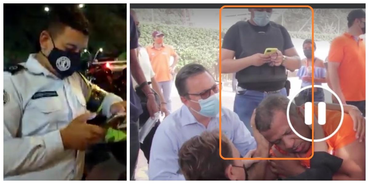 Kevin Bornachera, agente de tránsito activo, también acompaña a Patricia Caicedo simulando ser escolta.