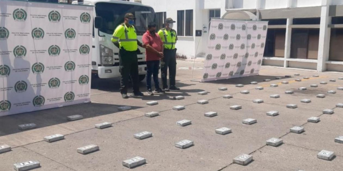 Policía Cocaína incautada por la Policía en el departamento de Sucre.
