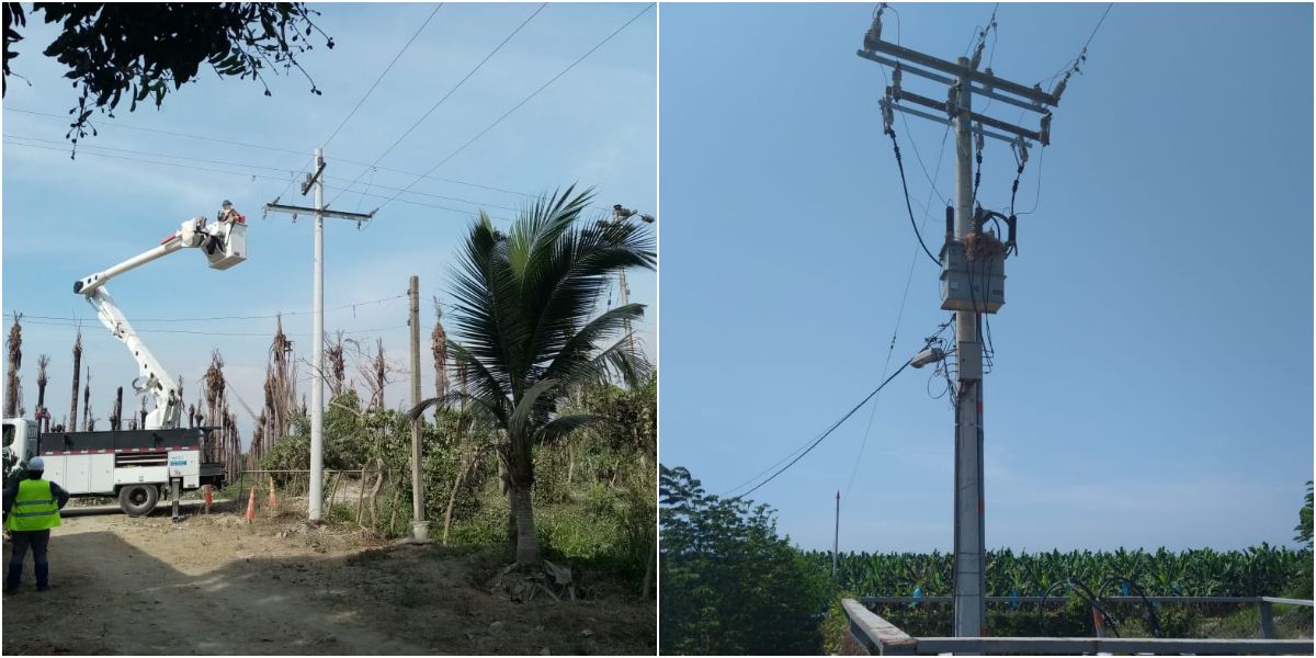 Conexiones ilegales suspendidas en Zona Bananera. cortesía