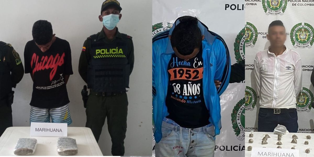Policía del Magdalena Los capturados.