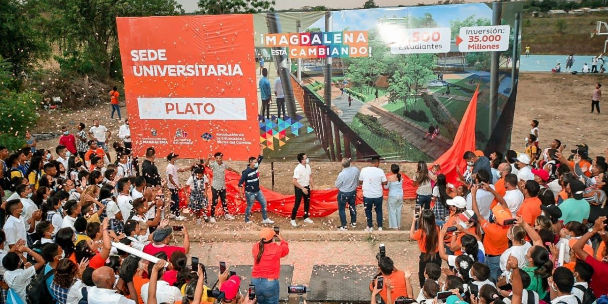 Gobernación del Magdalena. La valla fue instalada el mes pasado por el gobernador.