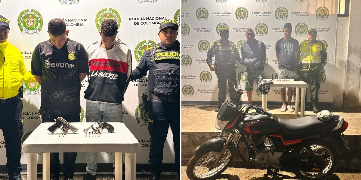 Policía Metropolitana de Santa Marta. Capturados.