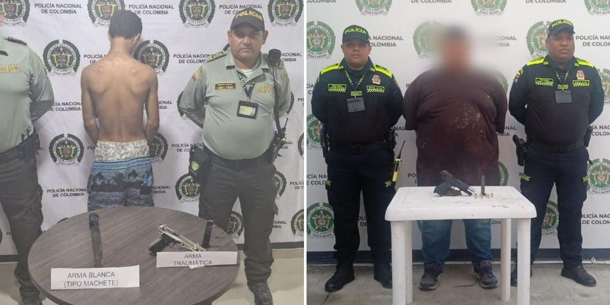 Policía Metropolitana de Santa Marta. Capturados.