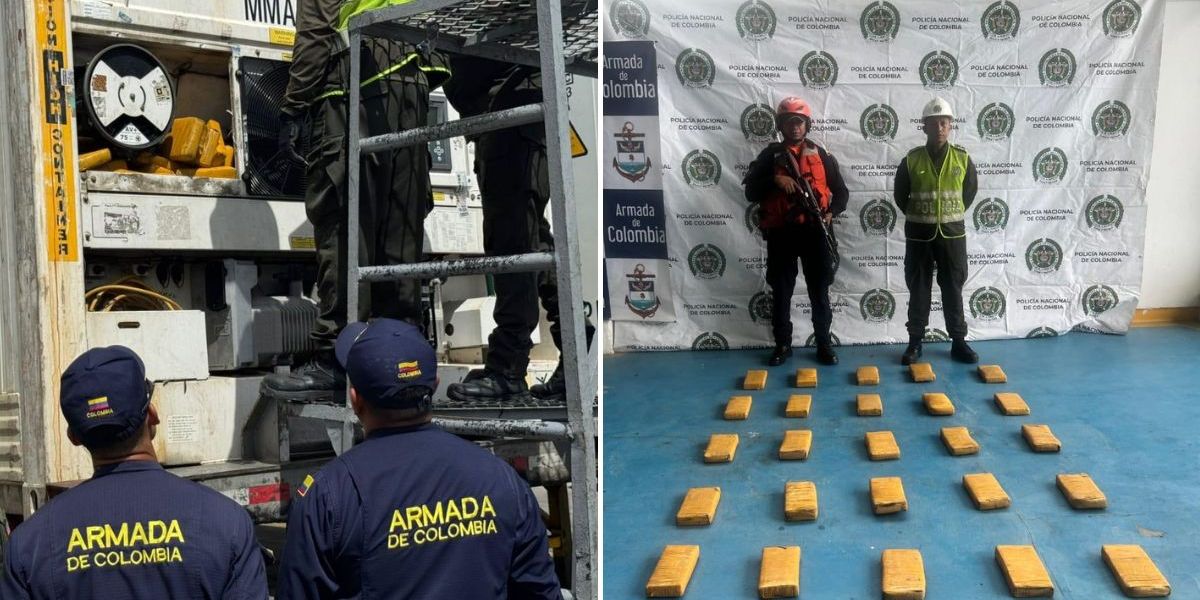 FUERZA NAVAL DEL CARIBE. droga incautada en el puerto de Santa Marta.