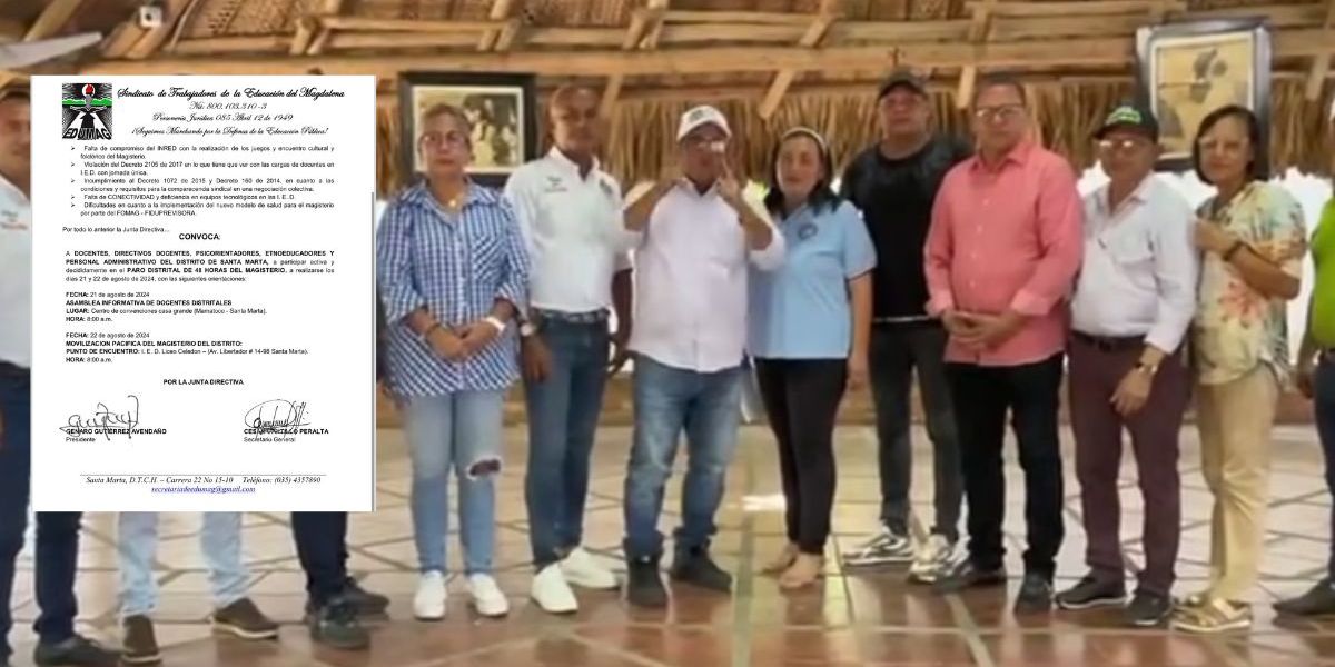 Cortesía Sindicato de educadores del Magdalena