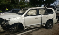 Así quedó la camioneta conducida por 'Mando' Quintero.