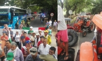 AArroceros de Campoalegre, Huila, adelantan su jornada de paro nacional exigiendo soluciones al precio de compra de su producto. 