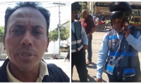 José Diazgranados (izq) denuncia que le inmovilizaron su moto pese a que estaba presente.
