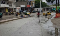 La carrera 19, entre la avenida del río y la ferrocarril, no se vio afectada por la lluvia. 