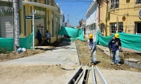 Avanza obra para peatonalizar Centro Histório de Ciénaga