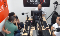 Ramiro Romero y Fabio Fernández, líderes juveniles de Fuerza Ciudadana y Magdalena Gana, respectivamente, en Radio Galeón de Caracol.