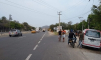 El accidente de la mujer ocurrió en la Troncal del Caribe. 
