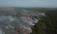 Incendio en el Vía Parque Isla de Salamanca.