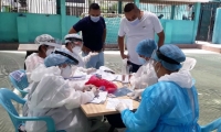 Toma de muestras en la cárcel 'Rodrigo de Bastidas'.