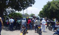 Protestas al mediodía de este sábado, en Ciénaga.