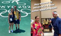 Mariana Pajón y su pareja.