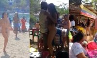 Mujer que se paseó desnuda por Taganga.