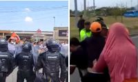 El Esmad intervino en la protesta caicedista de este martes.