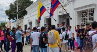 La protesta se llevó a cabo esta mañana. 