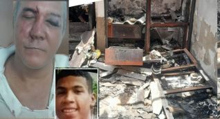 Parte de la vivienda fue consumida por las llamas.