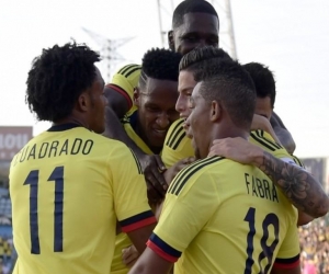 Foto: AFP. La Selección Colombia venció a Camerún en partido amistoso en España. Los goles fueron de James Rodríguez, Yerry Mina (x2) y José Heriberto Izquierdo.