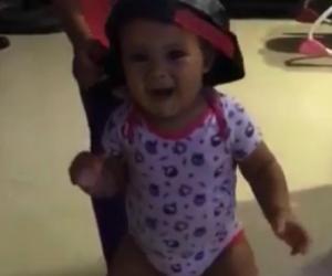 La pequeña Kynasha, hija del cantante Kevin Flórez.