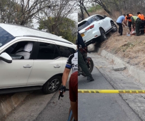 Vehículo donde se transportaba la víctima y los heridos.