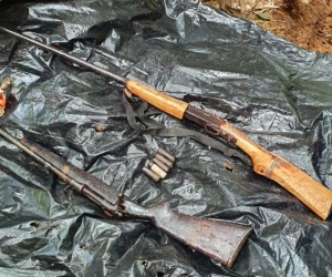 Ejército Armas del Clan del Golfo halladas en Guamal.