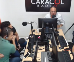 Ramiro Romero y Fabio Fernández, líderes juveniles de Fuerza Ciudadana y Magdalena Gana, respectivamente, en Radio Galeón de Caracol.