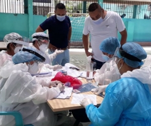 Toma de muestras en la cárcel 'Rodrigo de Bastidas'.