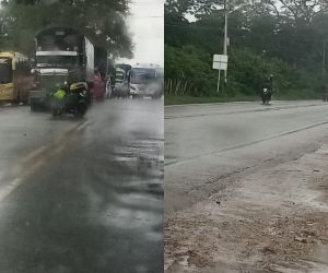 Desde hace una hora está bloqueada la vía. 